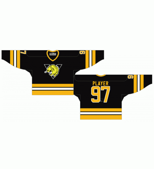 Custom QMJHL Victoriaville Tigres 1991 99 Hockey Jersey Road Black